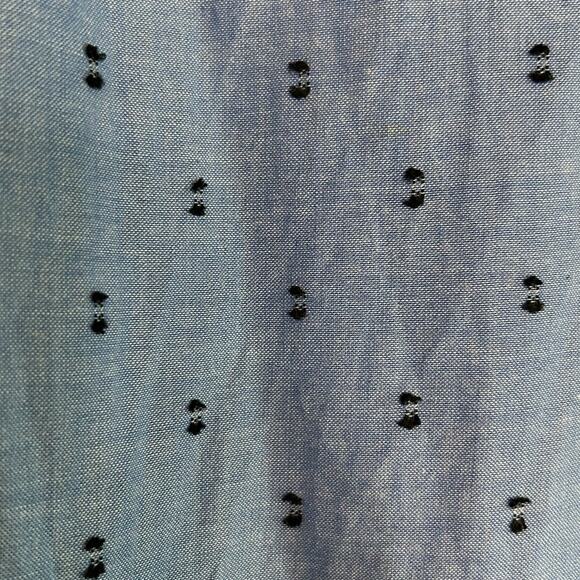 JOIE New SAMPLE Blue Swiss Dot Style Cotton Chambray Prairie Boho Top Size S - Picture 5 of 7